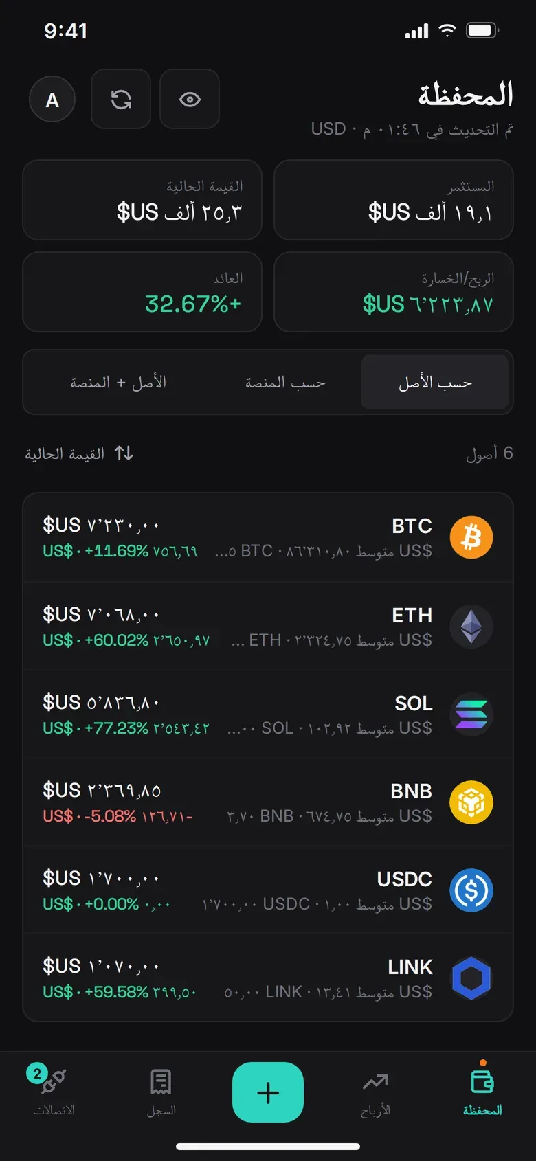 Datum — المحفظة
